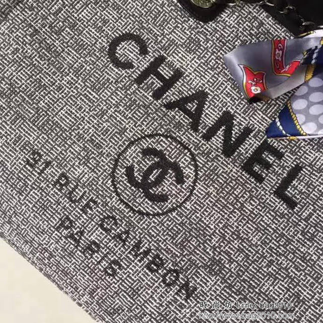 香奈兒CHANEL 2018早春度假系列最新火爆大號帆布沙灘包手提購物袋 DSC1292